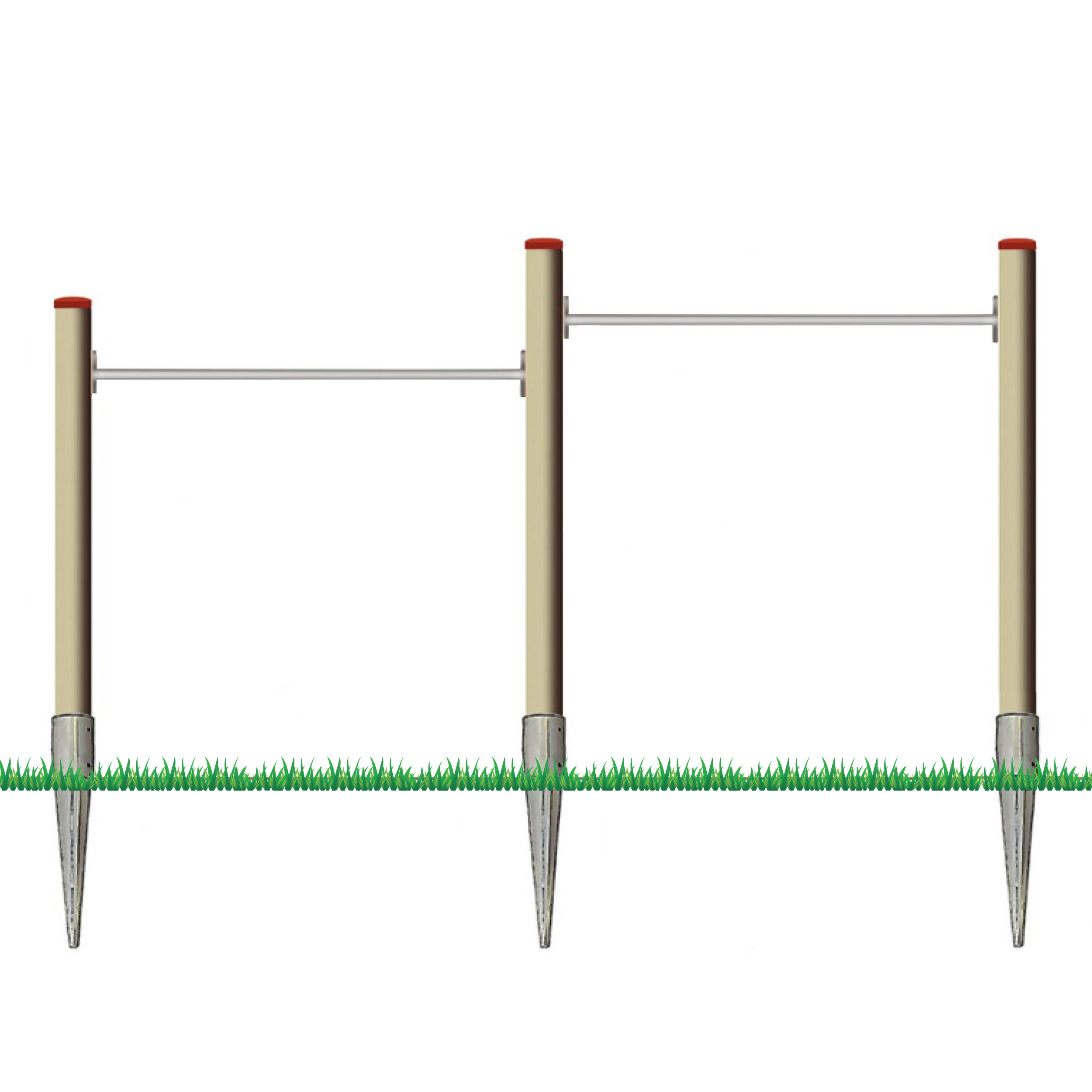 1-14te5iat0OSEUl Turnreck aus Lärchenholz ⌀ 12 cm mit Edelstahl-Reckstange und Einschlaghülsen