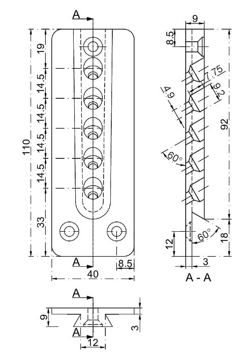 Pitzl Verbinder HVP Standard für Holz-Holzanschluss Maße 40 x 110 x 12 mm