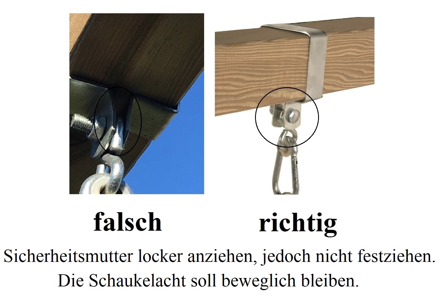 Vierkant-Schaukelschelle 90x90 mm Schaukelhaken Vierkantschelle Sicherheitshaken