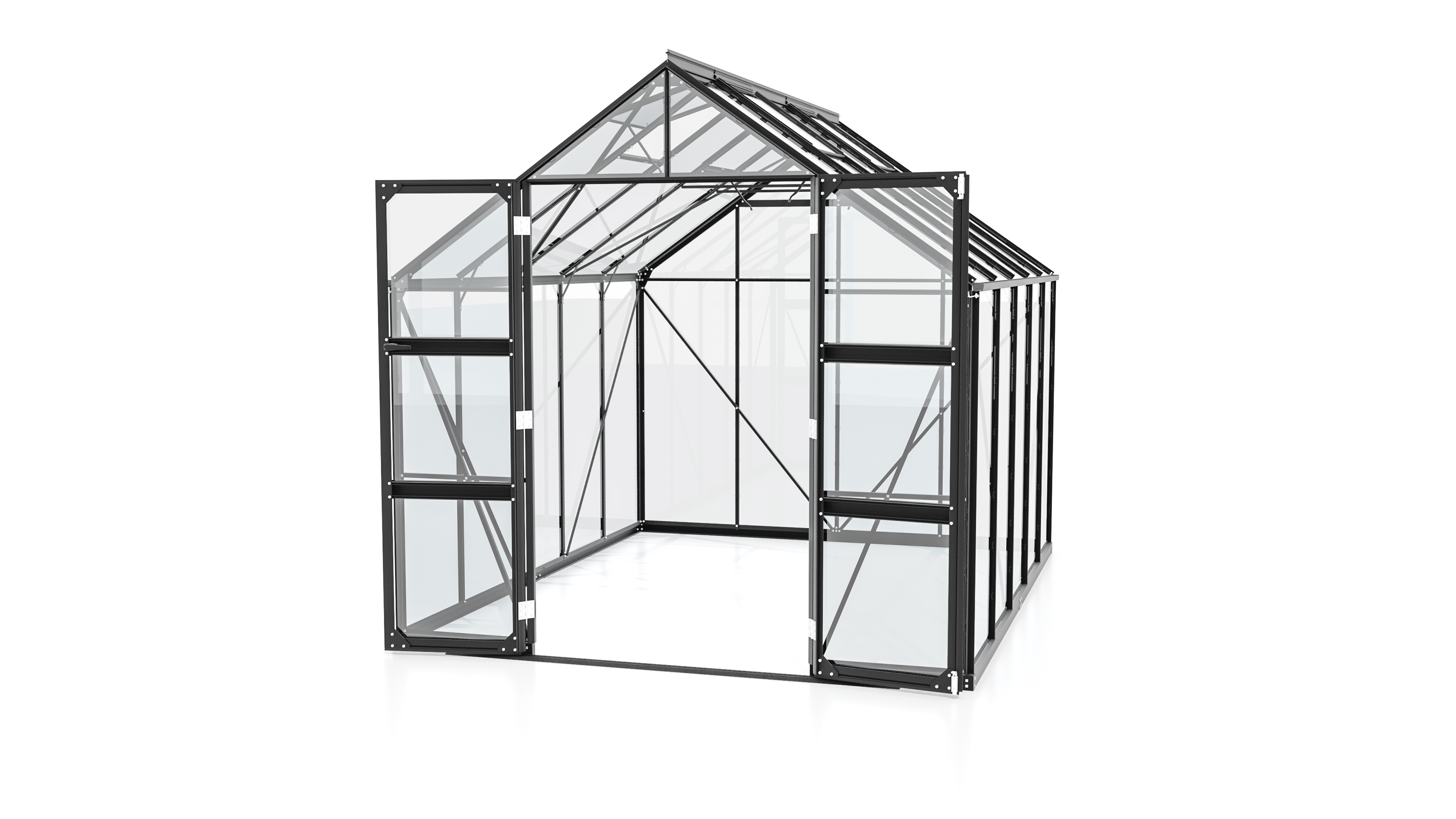 Gewächshaus Domus 8300 ESG3mm, schwarz