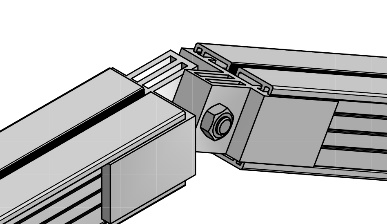 3D-GELENK-KOPPLUNG-FRONT für Unterkonstruktion 23x45 mm inkl. 4 Bohrschrauben MADE IN GERMANY