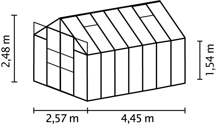 Gewächshaus Uranus 11500 ESG 3mm, smaragd