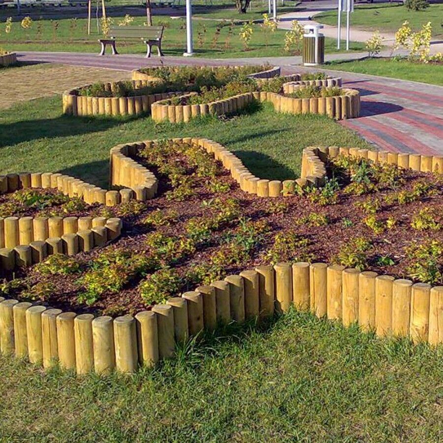 s-l1600zokEO7QhwAHkU Palisaden Ø 10 cm aus kesseldruckimprägniertem Holz Palisade zur Beetumrandung Beeteinfassung