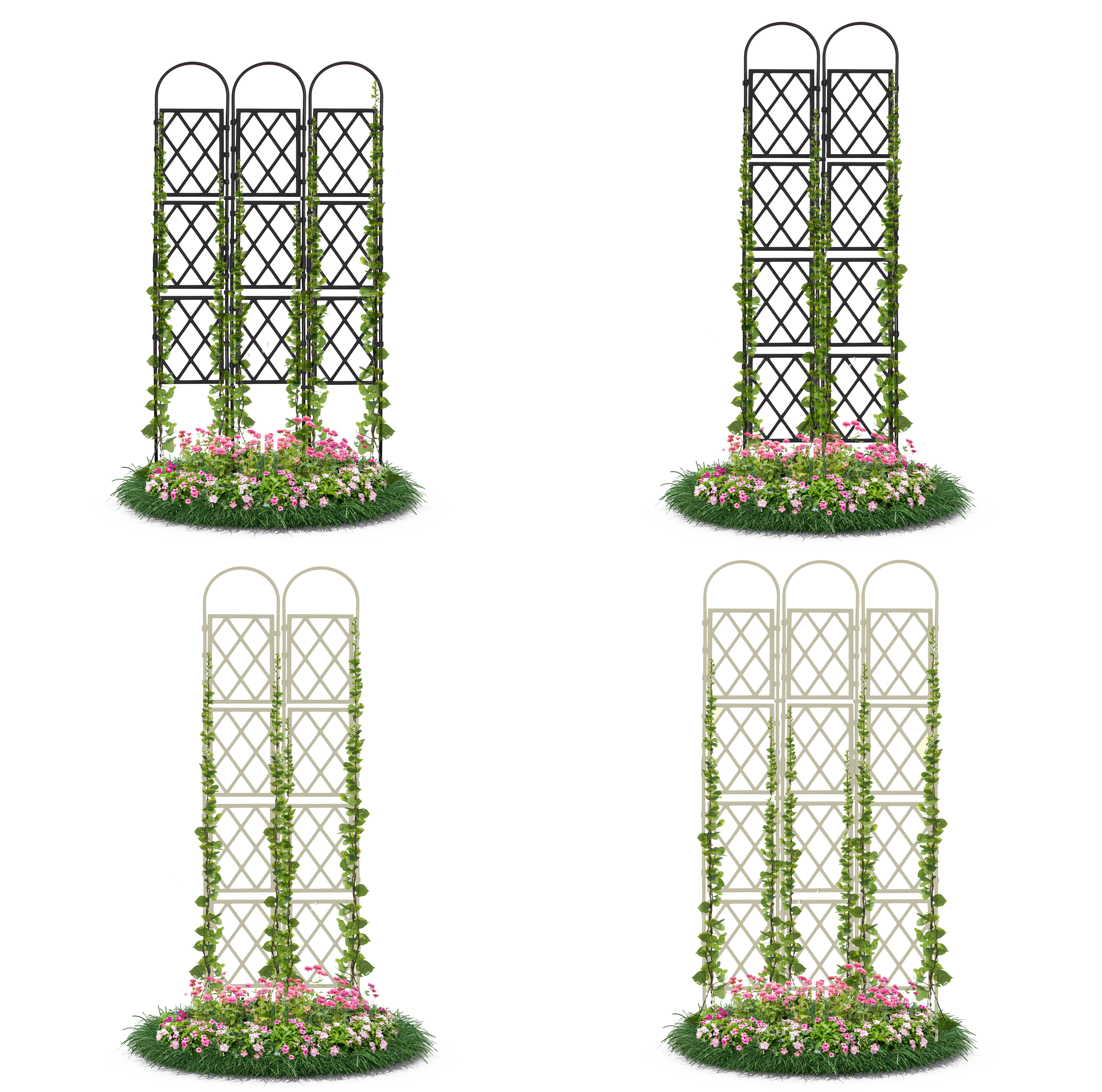Wandspalier mit Bogen Rankgitter Pflanzenstütze Gitterspalier für Garten