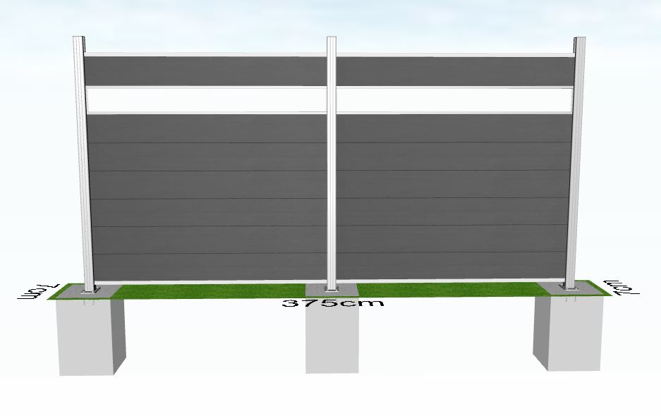 Design-Inlay-SNOW-silber ALU-Design-Inlay SNOW silber für WPC-Steckzaun