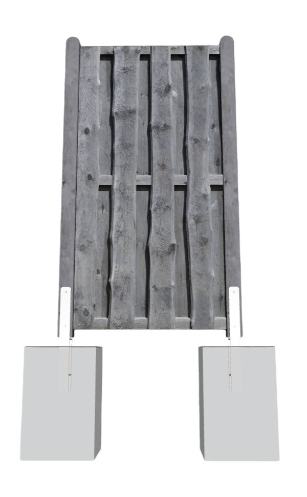 90x1804eRiwvaRH94MC Sichtschutz NATURA Bohlen-Zaun 90x180 cm Kiefer KDI grau