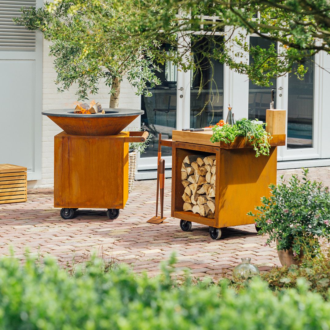 OFYR Mise en Place Table Corten 65 PRO Teakholz