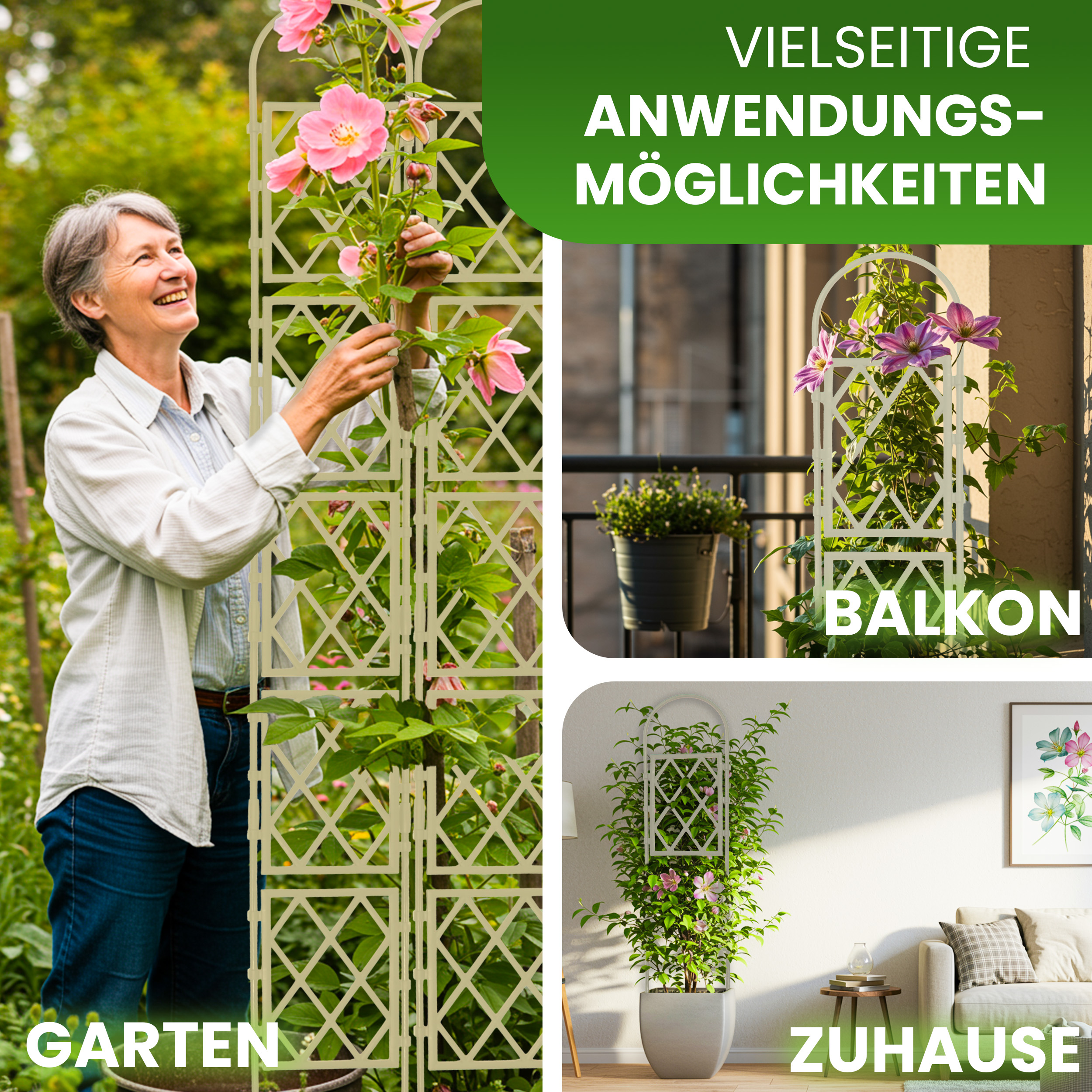 Wandspalier mit Bogen Rankgitter Pflanzenstütze Gitterspalier für Garten