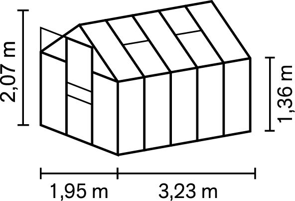 Gewächshaus Apollo 6200 HKP6mm, schwarz