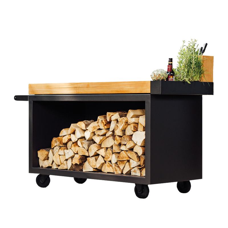 OFYR Mise en Place Table Black 135 PRO Teakholz