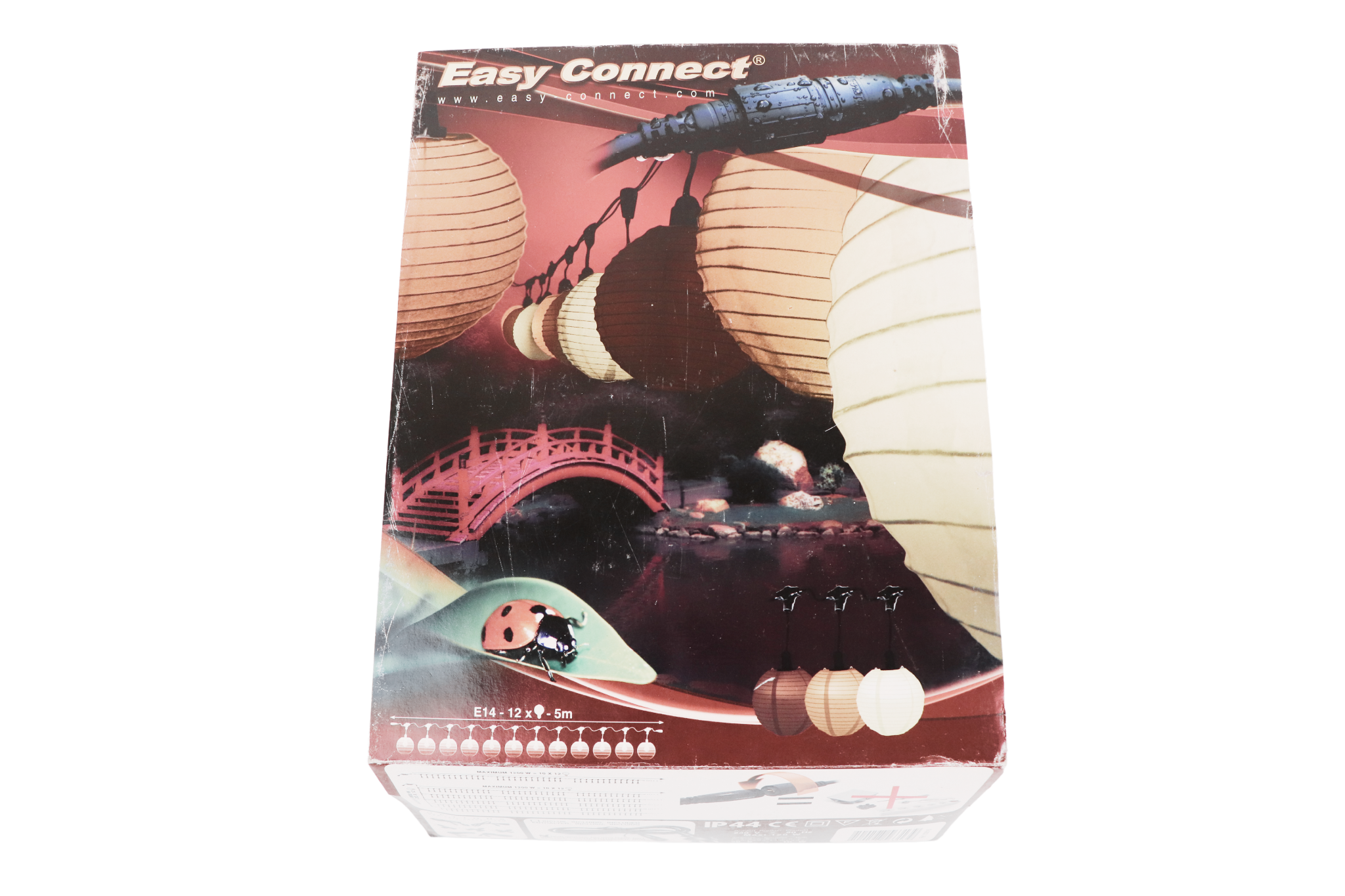 Easy Connect 63816 Papierlaternen-Set 12 Stück 5 m lang Lampions Garten Dekoration Gartenbeleuchtung