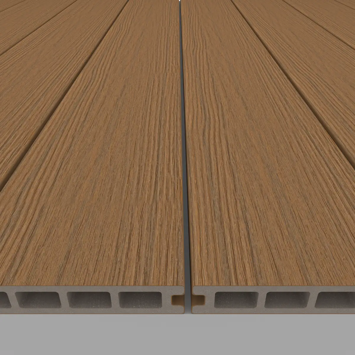 WPC Terrassendiele 25x140 mm Hohlprofil ummantelt Teak 30 cm