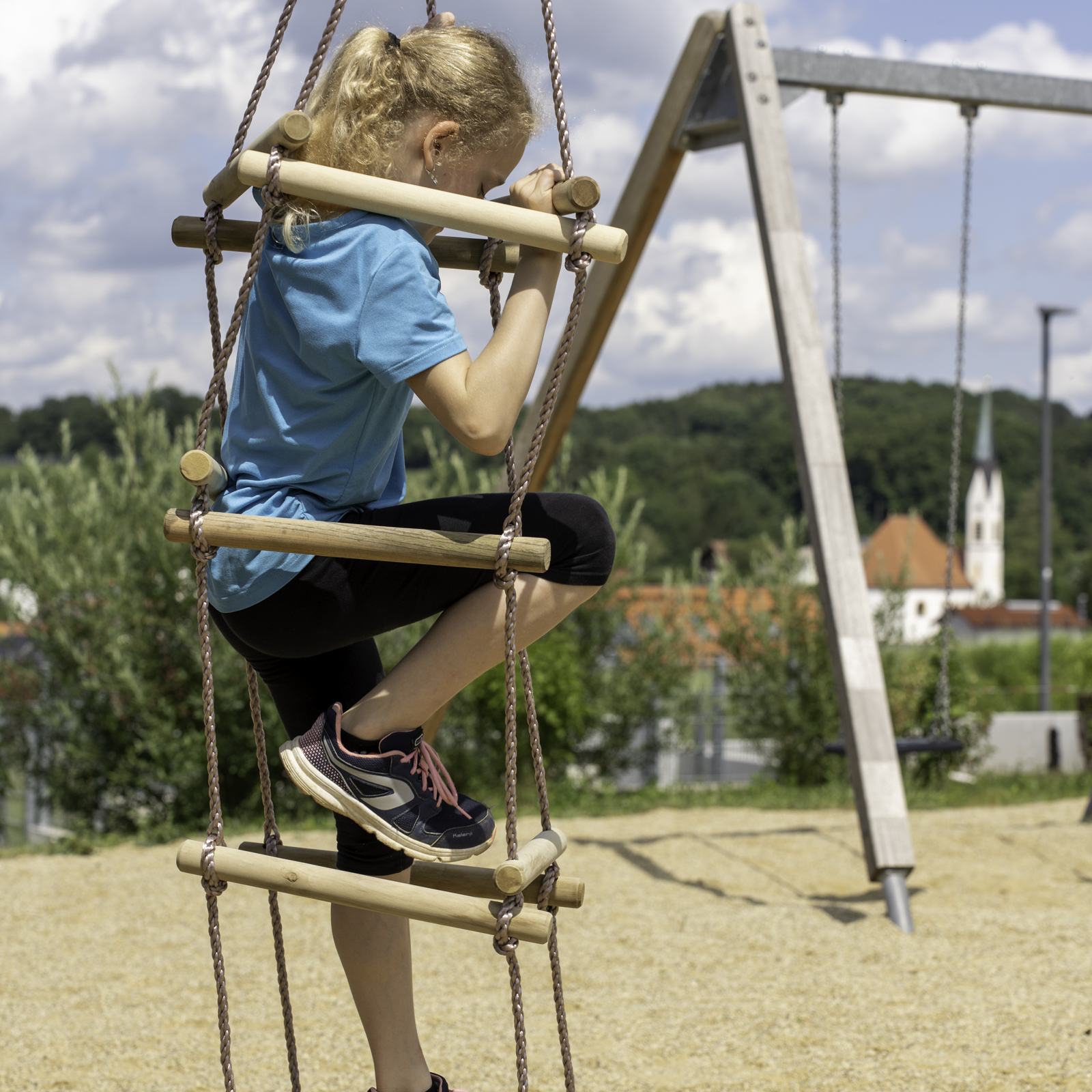 Strickleiter für Kinder Spielturm Klettern Leiter für Baumhaus Holzsprossen