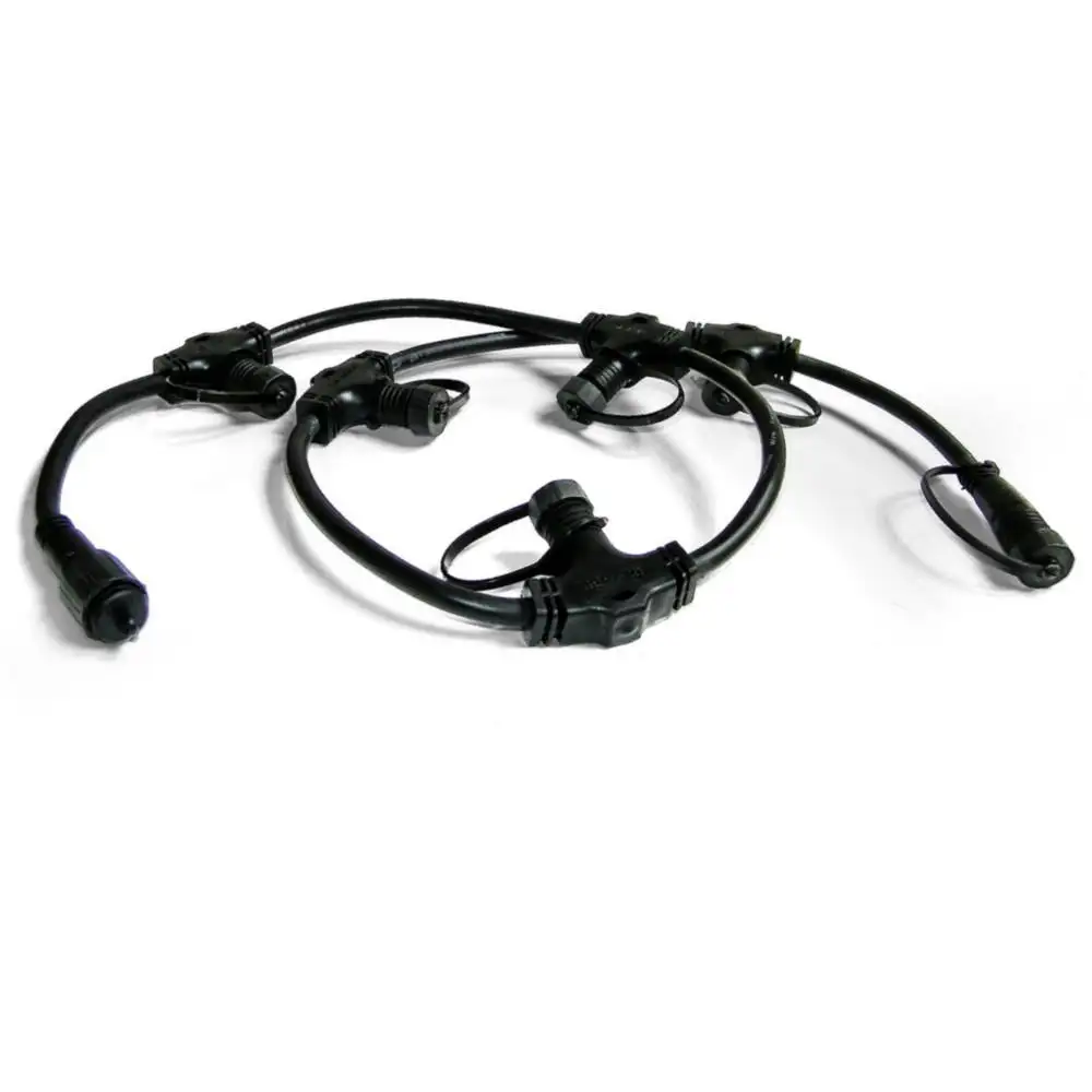 Steckverbinder 230V wasserdicht • Kabelverbinder mehrere Ausgänge schwarz • IP67 Gartenbeleuchtung