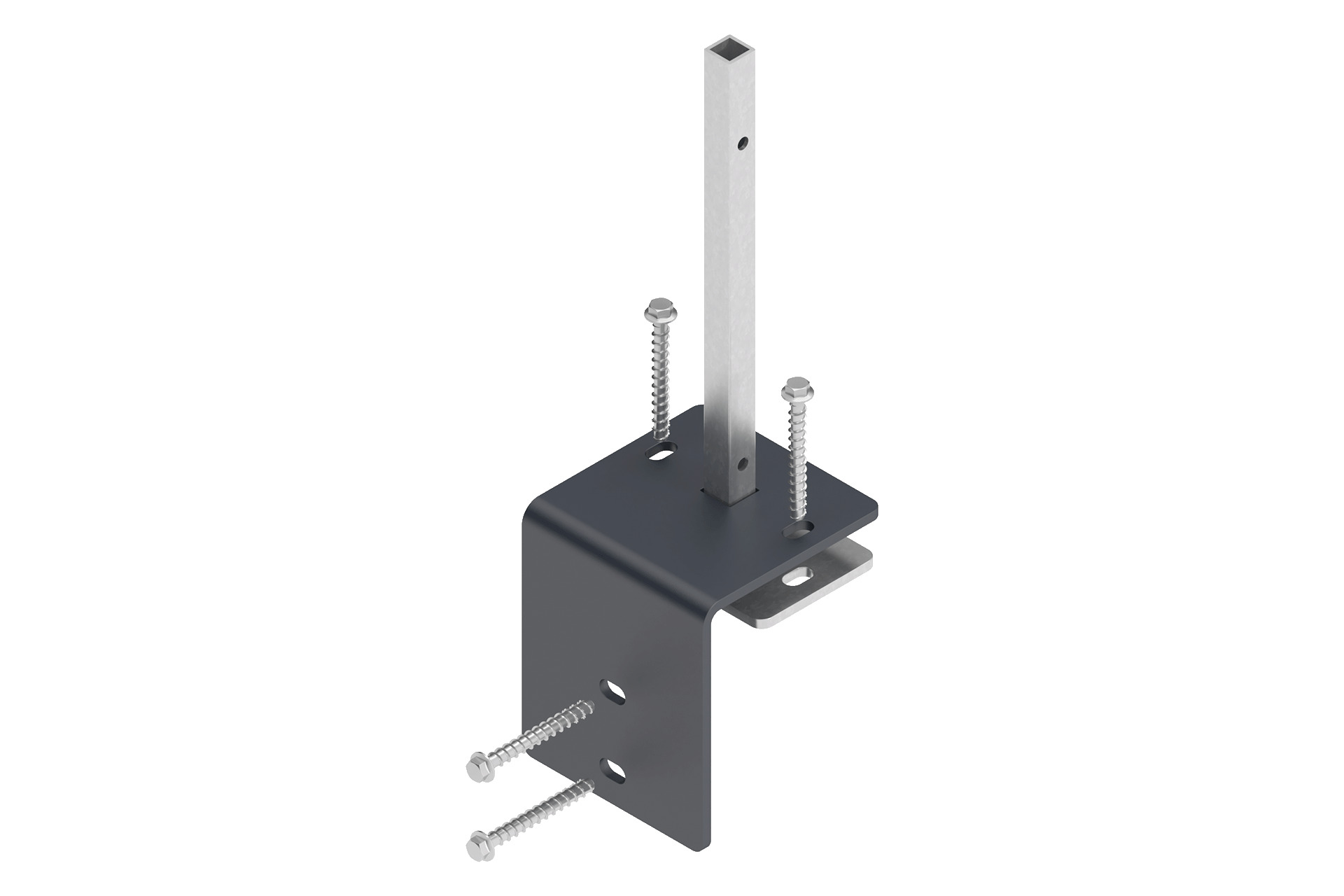 Pfostentraeger-mit-Maueradapter-anthrazit Pfostenträger 17x17x20 cm mit Maueradapter anthrazit für WPC-Steckzaun