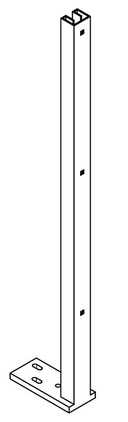 4MN4tRNqbqfmMI Pitzl Balkonsäule BSP C-Profil 50x40x3 mm zum Andübeln feuerverzinkt Höhe