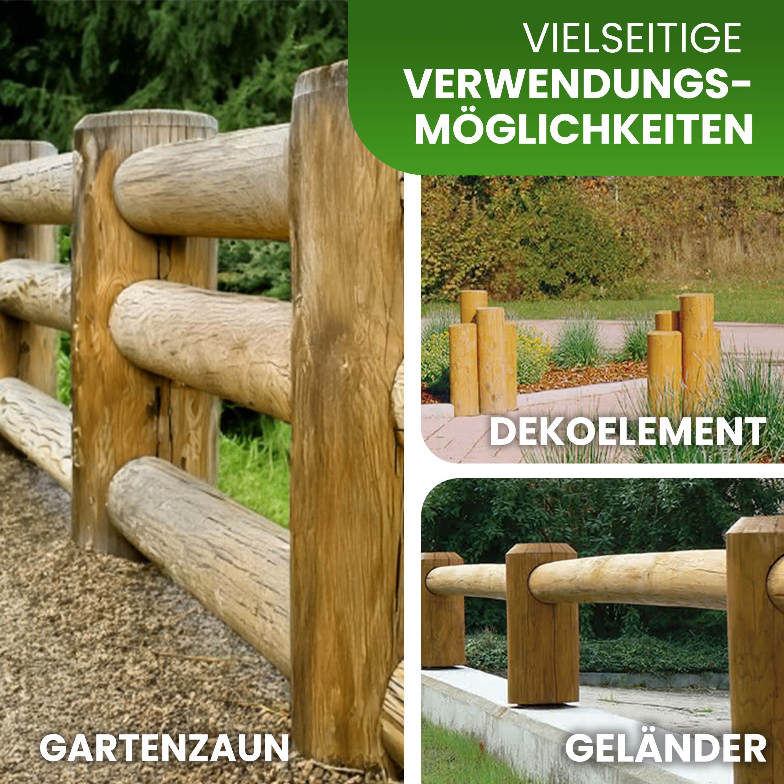 Palisade Ø 12 cm Lärche natur Rundholz Pfosten Holzpalisade