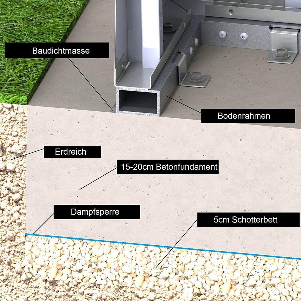 Details2 Gerätehaus mit Pultdach aus Metall Geräteschuppen Gartenhaus Gartenhütte