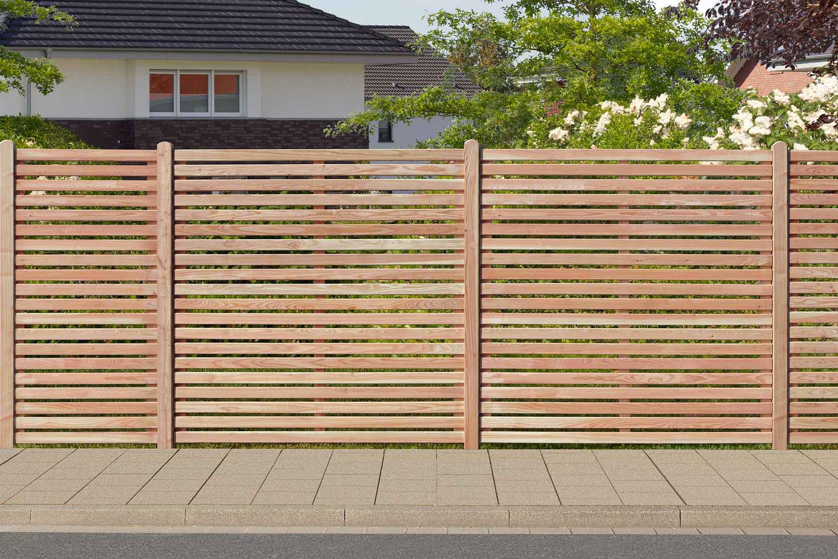Bausatz Sichtschutzzaun Höhe 180 cm Holz Lärchenholz Sichtschutzzaun Holzwand