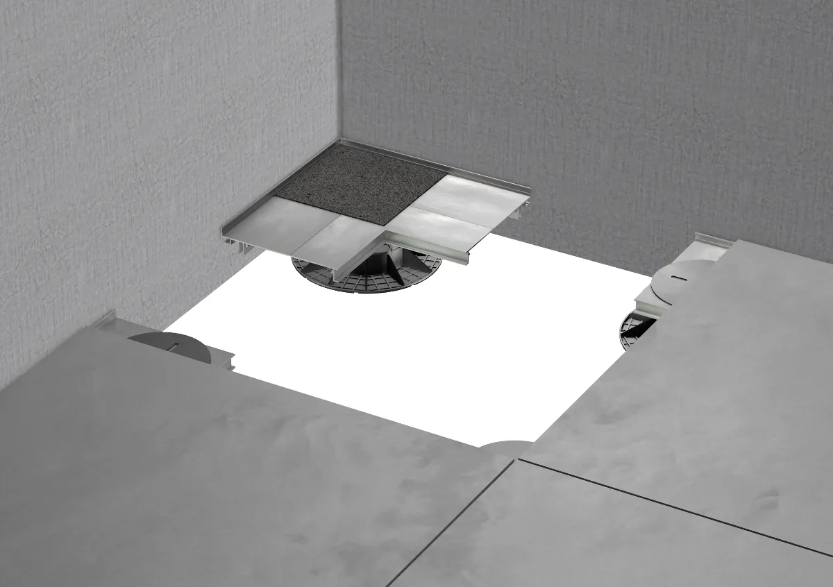 Randabschlusshalter-Set für Plattenlager PREMIUM zur Eckverlegung Außen