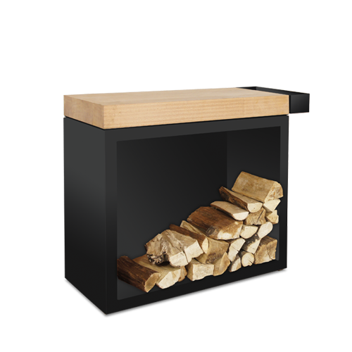 OFYR Butcher Block Storage 90 Black Teakholz