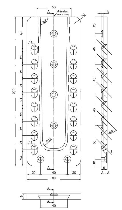 Pitzl Verbinder HVP Standard für Holz-Holzanschluss Maße 80 x 220 x 12 mm
