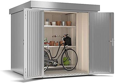 Gerätehaus mit Pultdach aus Metall Geräteschuppen Gartenhaus Gartenhütte