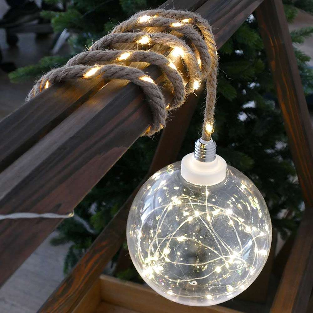 b1zo3ymU7CupRBP Leuchtkugel ⌀ 20 cm 60 LED warmweiß Kugelleuchte mit Seil zum Aufhängen