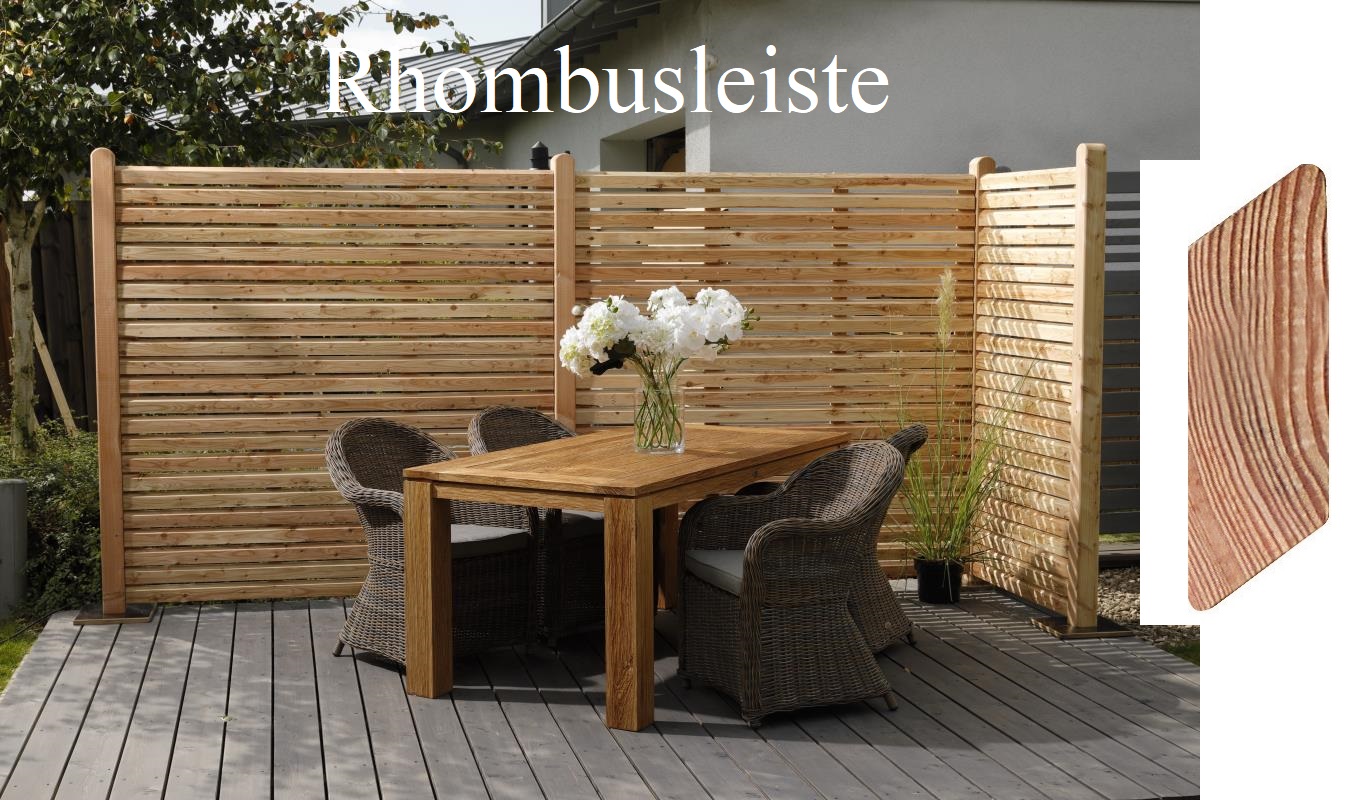 Rhombus-laerche Rhombusleiste Parallelogramm Lärche 28x68x2000 mm