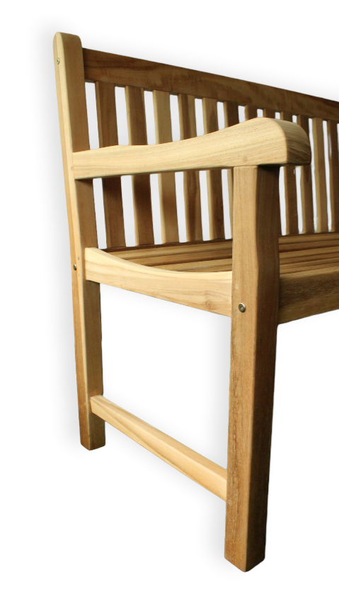 tempsnipp Gartenbank Teakbank Holzbank Sitzbank für Balkon Terrasse Garten Teakholz natur
