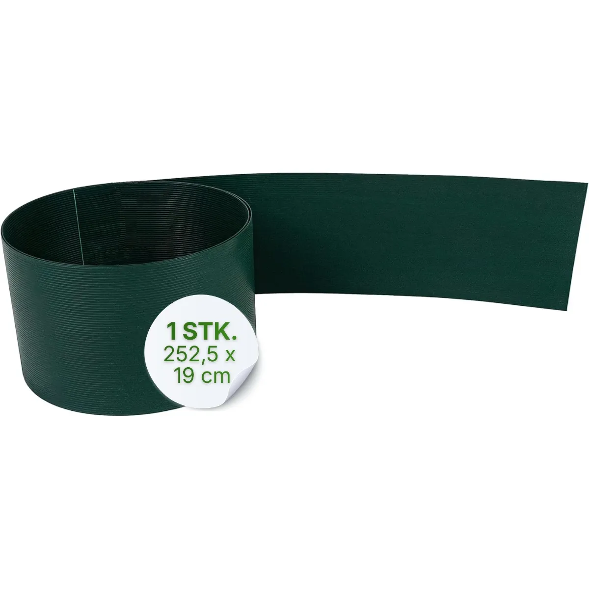 Hart-PVC Sichtschutzstreifen grün 2525×190×1,35 mm Doppelstabmatten