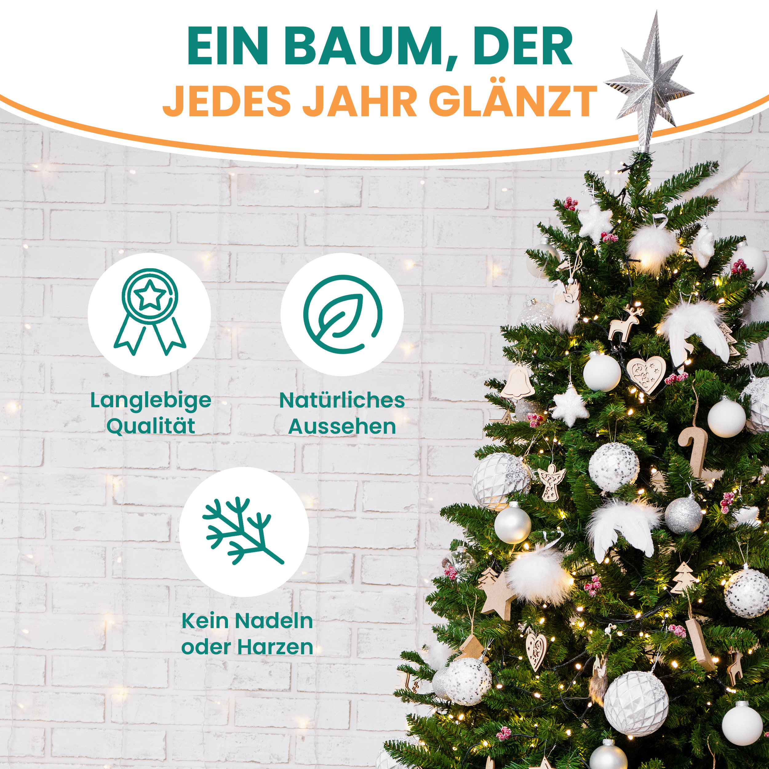 BonTree Tanne künstlicher Weihnachtsbaum ohne LED Christbaum
