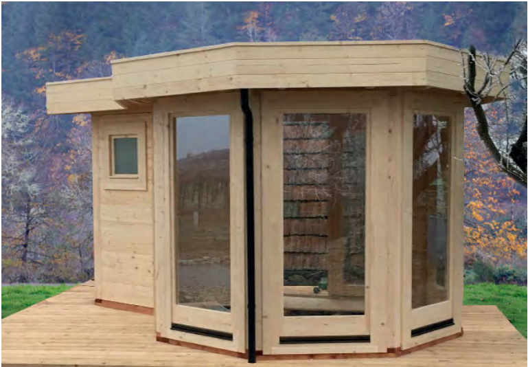 Cara-Ettagono-1520-F-110-AN_1 Premium Gartenhaus Cara Ettagono 1520 F + 110 AN Ferienhaus