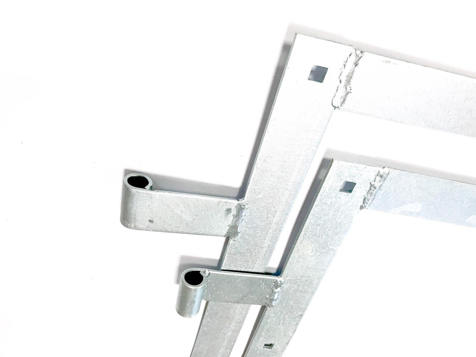 Tor-Winkelbänder-Set komplett mit Kloben 40cm aus Stahl 3 verzinkt