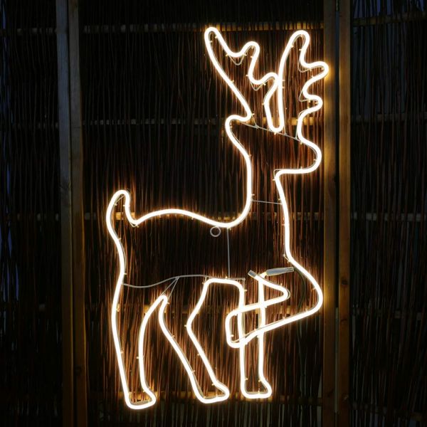 Rentier 83 cm aus 5 m Neon-Lichtschlauch 600 LED warmweiß Weihnachts-Figur