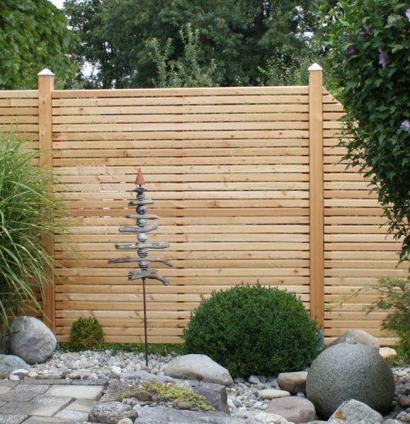 Rhombus Zaunelement Bausatz sibirische Lärche B180 x H180 cm, Leisten 28x68 mm