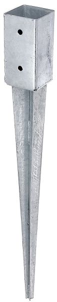 Einschlagbodenhülse 71x71x750 mm für Vierkantholzpfosten 70x70 mm Bodenhülse Einschlaghülse Pfosten