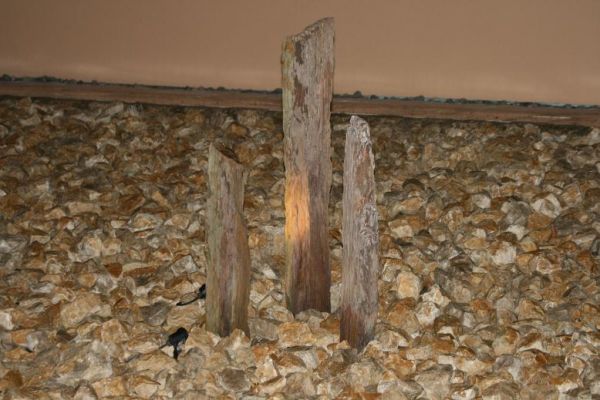Schiefer Stele 100 bis 150 cm 1 Stück Durchmesser ca. 10-30 cm rötlich braun