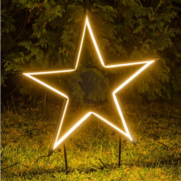 Neon-Stern cm mit warmweiß LEDs Neonlichtband Weihnachtsstecker
