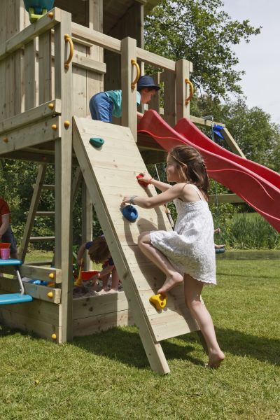 Kletterwand mit Steinen Rampe Lärche natur für Podesthöhe 150 cm