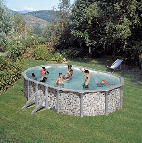 Pool-Set Feeling oval 610x375x120 cm Steinoptik