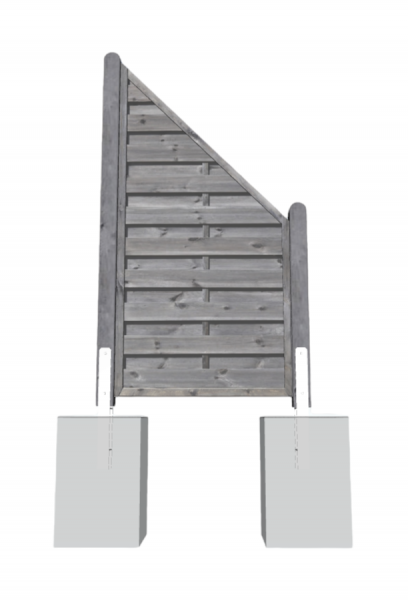 Sichtschutz Dichtzaun Schrägelement 90x180/90 cm Kiefer KDI grau