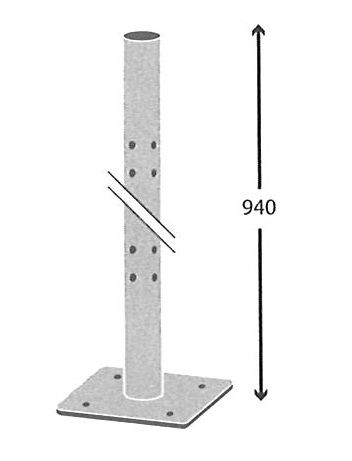 Parador Edelstahlpfosten Eckpfosten Ø 6x94 cm Zaunpfosten zum Aufdübeln V4A