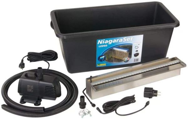 UBBINK Wasserfall Set Niagara 60 LED mit Becken & Pumpe 1312099