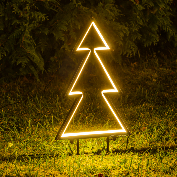Gartenstecker Neon-Tanne 153 LEDs warmweiß Weihnachtssteckern Neonbeleuchtung