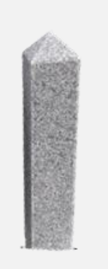 Premium Granit Palisade hellgrau gesägt / gespalten 15x15x150 cm, gespitzt / abgerundet