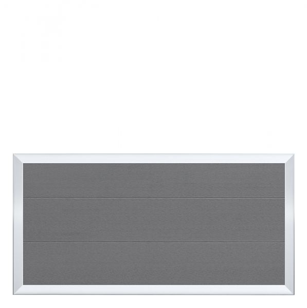 WPC-Rahmenzaun 180x90 cm grau Sichtschutz