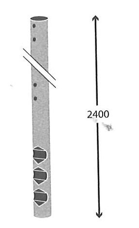 Parador Edelstahlpfosten Mittelpfosten Ø 6x240 cm Zaunpfosten zum Einbetonieren V4A für Edition 2