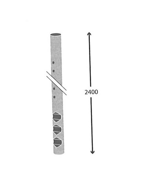 Parador Edelstahlpfosten Mittelpfosten Ø 6x240 cm Zaunpfosten zum Einbetonieren V4A