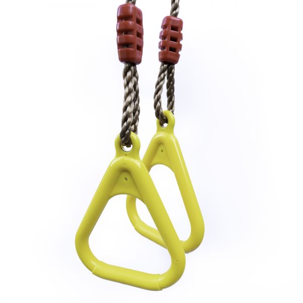 Turnringe aus Kunststoff gelb Kinder Gymnastikringe Seilringe zum Aufhängen 120 kg
